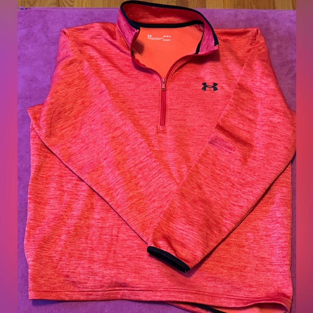Under Armour Men's Orange 1/4 Zip Pullover Size L